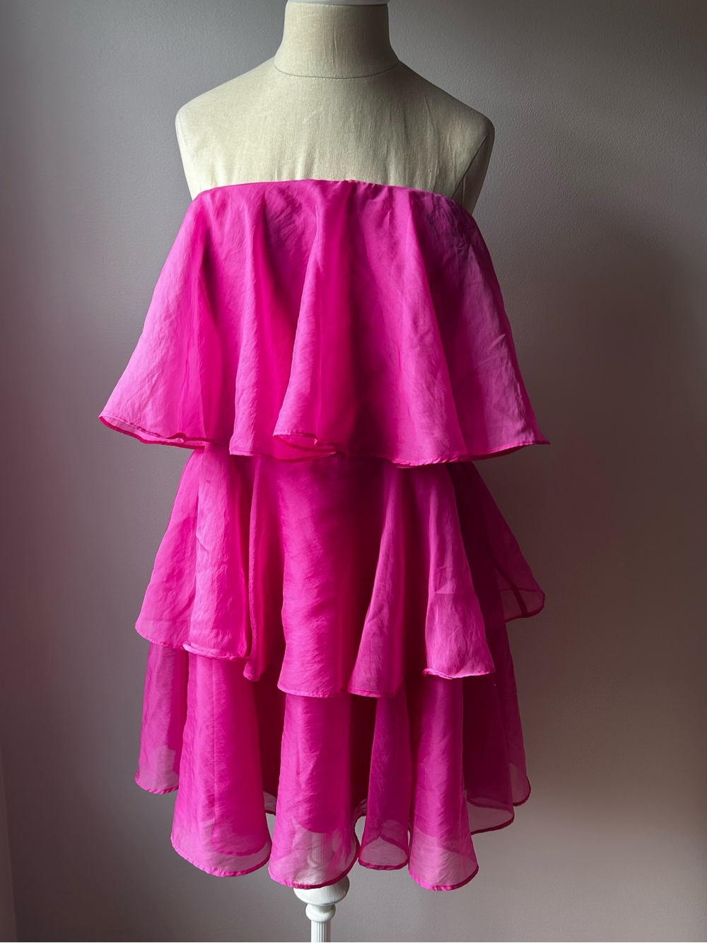 A&F Strapless Tiered Organza Mini Dress